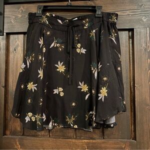 A.L.C. Black Skirt with Gold and White Floral Design 12